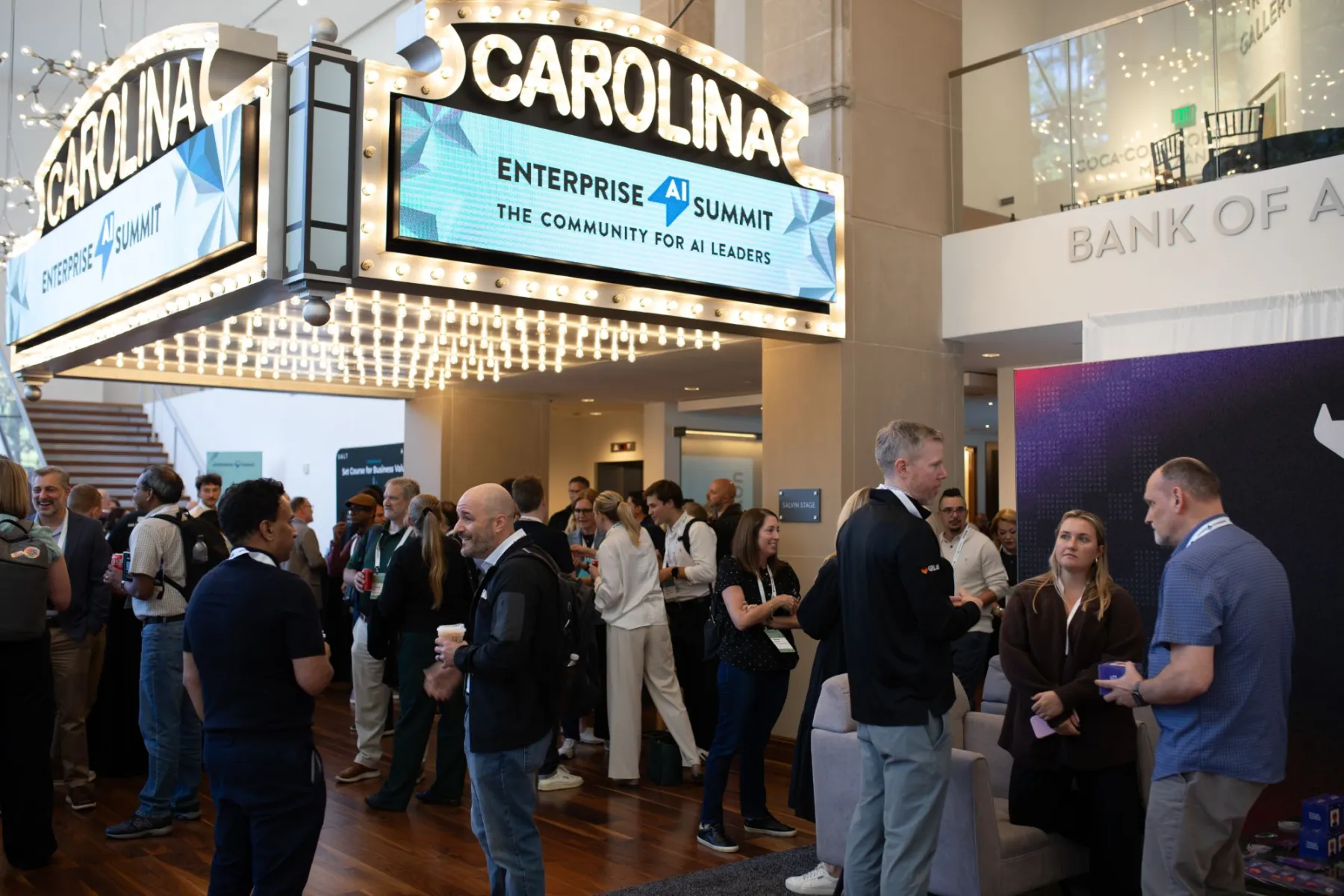 Attendees gathering under the Carolina Theatre marquee